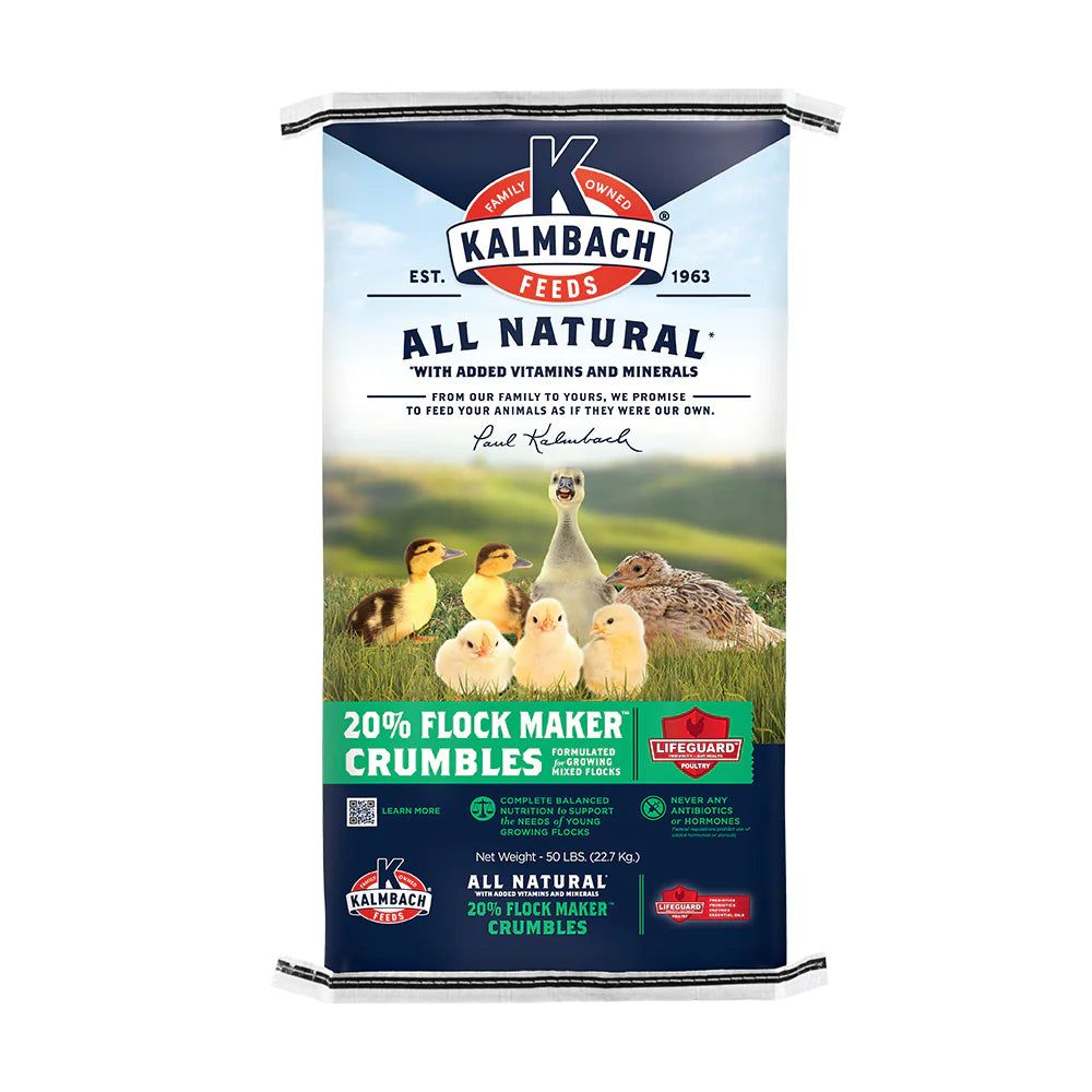 Kalmbach Feeds All Natural 20% Protein Flock Maker Crumbles multi sizes, Size: 50lb