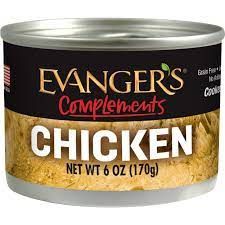 Evanger's Grain-Free 100% Chicken Dog/Cat Canned Food, Size: 6 oz can