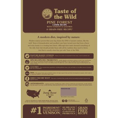 Taste of the Wild Pine Forest Grain Free Venison Dog