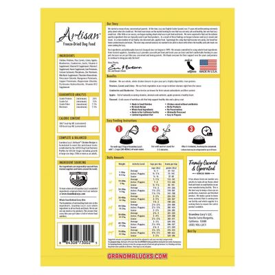Grandma Lucy's Artisan Chicken Grain-Free Freeze-Dried Dog Food