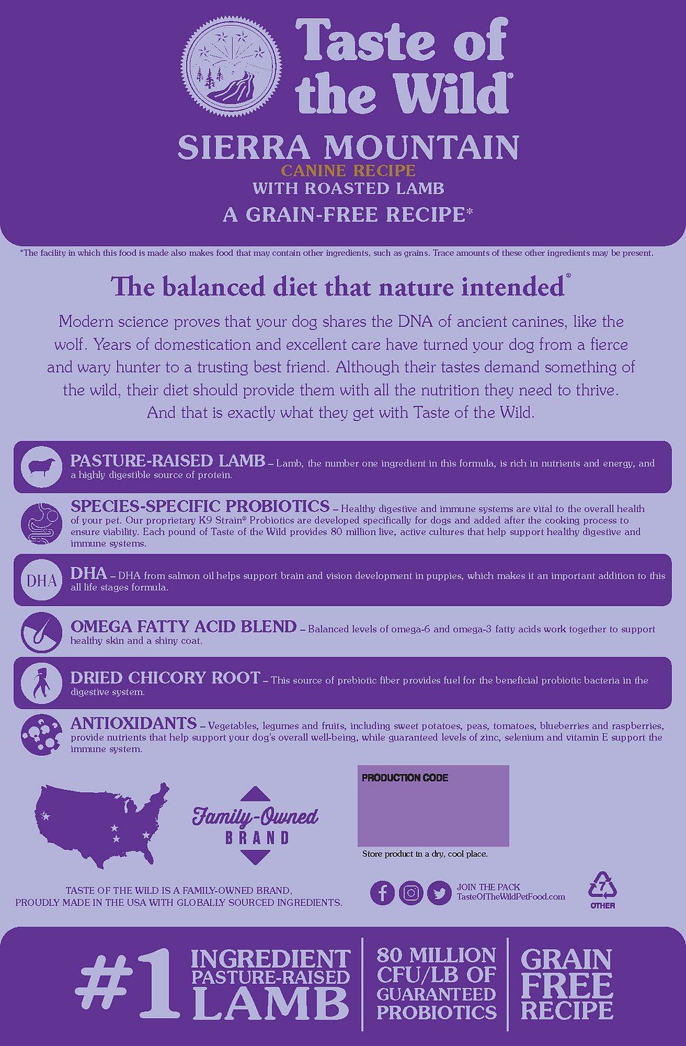 Taste of the Wild Sierra Mountain Grain-Free Dry Dog Food