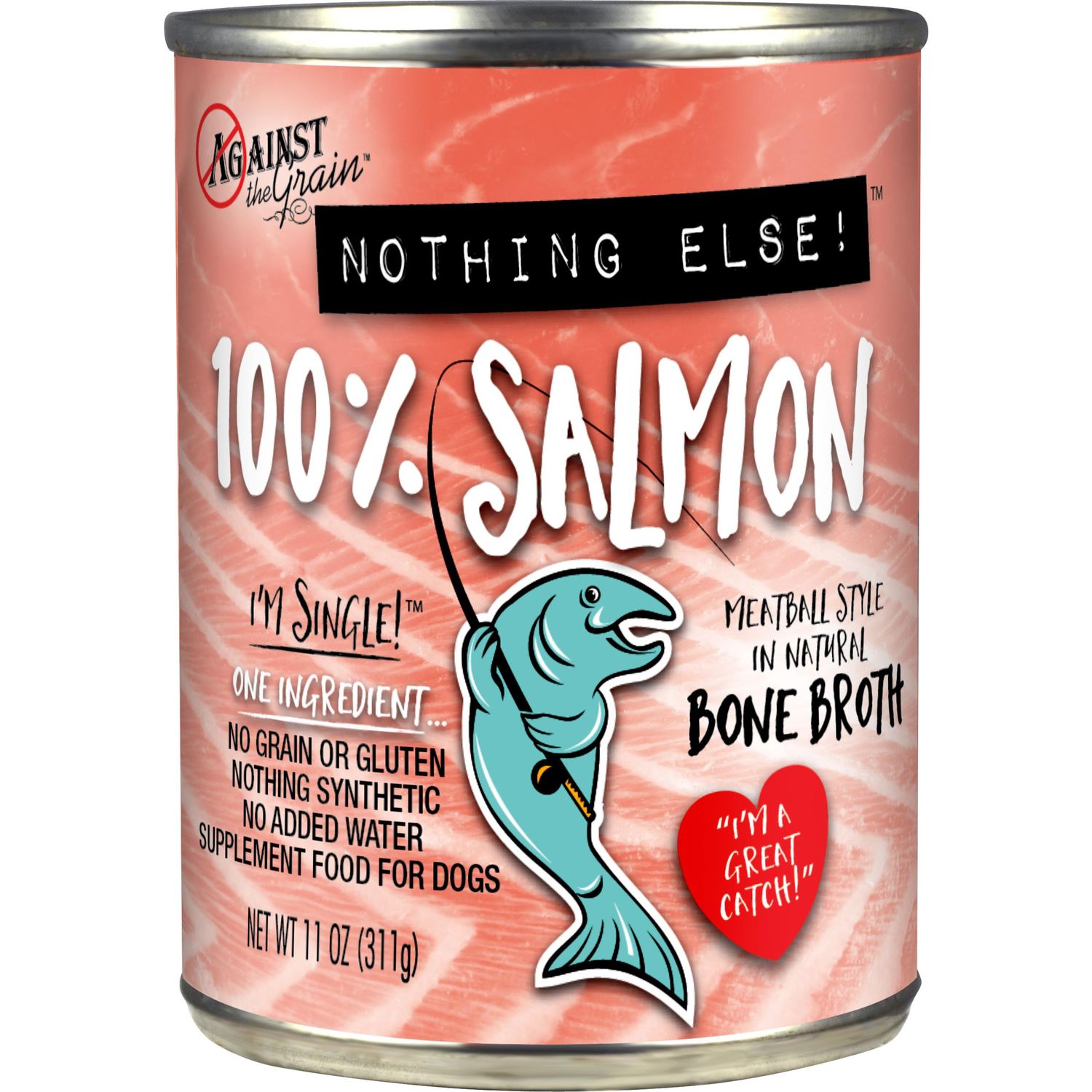 Evanger's Against the Grain 100% Salmon 11 oz can, Size: 11 oz can