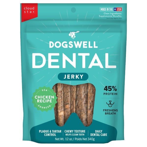 Dogswell Dental Jerky Chicken Recipe Dog Treats, Size: 12 oz bag