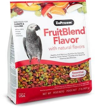 ZuPreem FruitBlend with Natural Fruit Flavors Parrot &amp; Conure Bird Food, Size: 2 lb bag