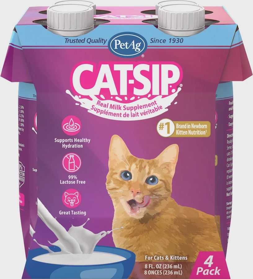Pet-Ag Cat Sip Milk Supplement for Cat &amp; Kittens, 4 Pack