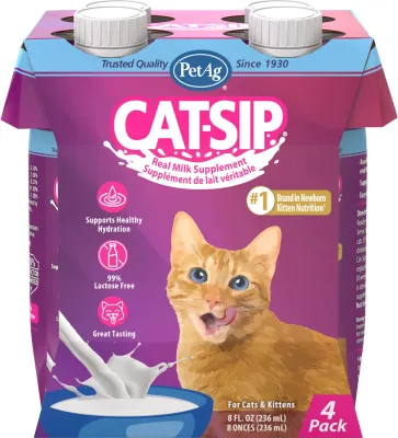 Pet-Ag Cat Sip Milk Supplement for Cat &amp; Kittens, 4 Pack