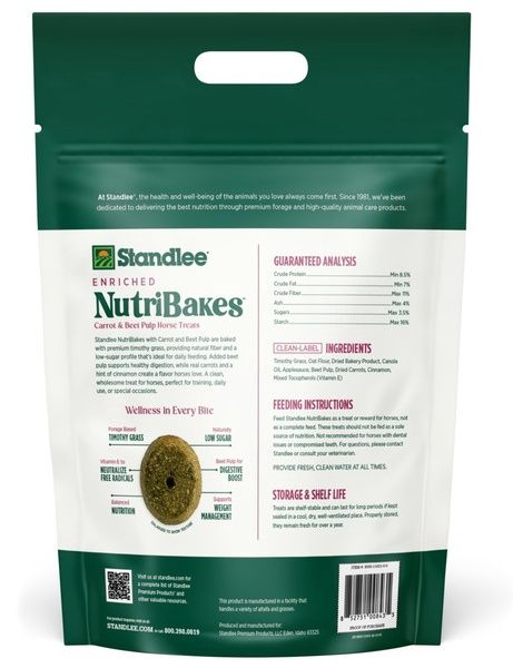 Standlee NutriBakes Carrot &amp; Beet Pulp Horse Treats, 5 lb bag