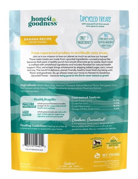 Honest To Goodness Upcycled Horse Treats Banana, 2 lb bag