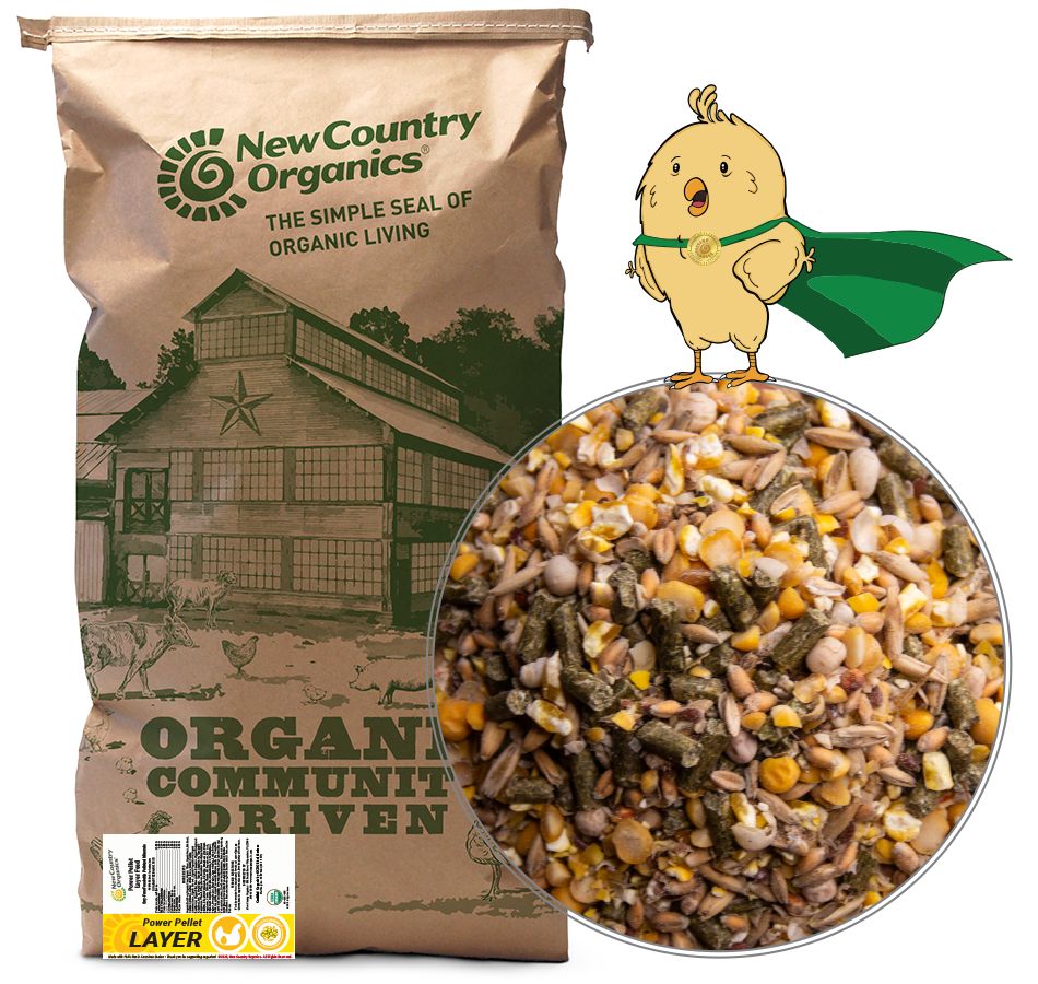 New Organic Power Pellet Layer Feed Soy Free, 40lbs