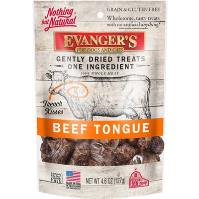 Evanger's Beef Tongue Dog &amp; Cat Treats Nothing But Natural Gently Dried, 4.6 oz