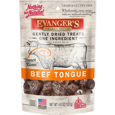 Evanger's Beef Tongue Dog &amp; Cat Treats Nothing But Natural Gently Dried, 4.6 oz