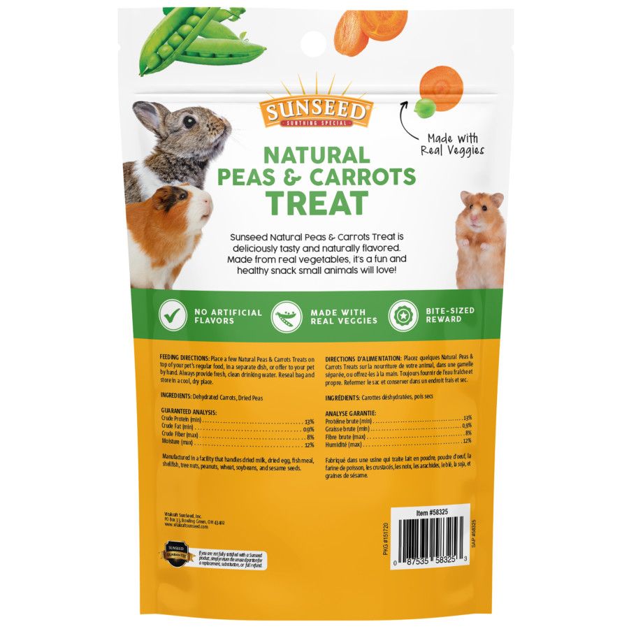 Sun Seed Peas &amp; Carrot Small Animal Treat, 3.5 oz