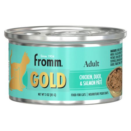 Fromm Gold Adult Chicken &amp; Duck Salmon Pate Canned Cat Food, Size: 3 oz can