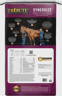 Tribute Synergize Low NSC, High Fat Pelleted Horse Feed, 50 lb bag