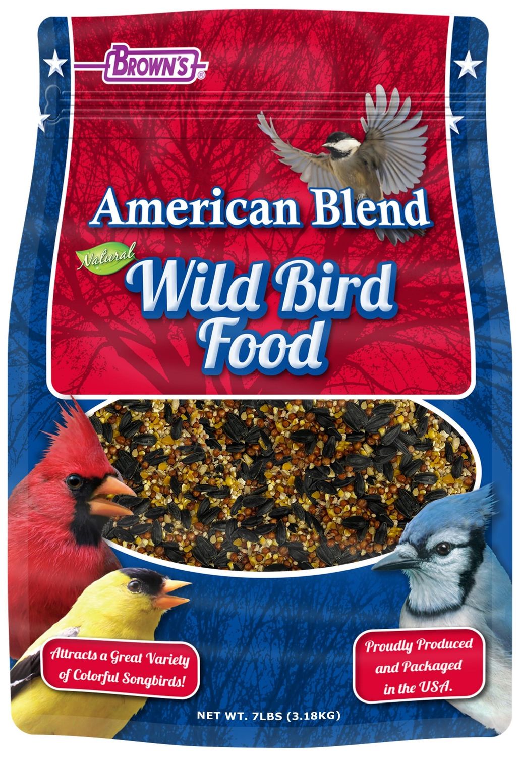 Brown's American Blend Wild Bird Food, Size: 7 lb bag