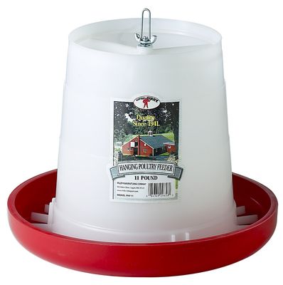 Little Giant® Plastic Hanging Poultry Feeder | Heavy Duty Automatic Feed Container for Poultry (Red, 3 Pound