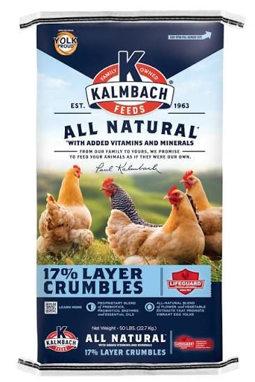 Kalmbach Feeds All Natural 17% Protein Layer Crumbles Chicken Feed, 50-lb bag