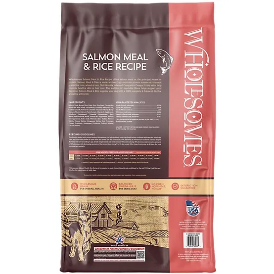 Wholesomes Salmon Meal and Rice Dog 35 lb