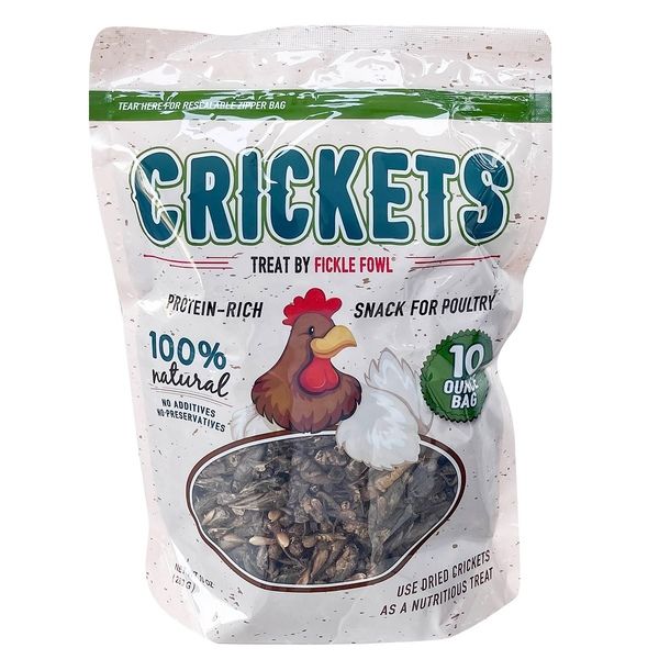 Fickle Fowl Dried Crickets, 10 oz