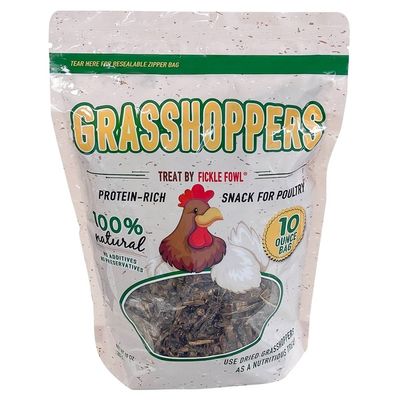 Fickle Fowl Dried Grasshoppers, 10 oz