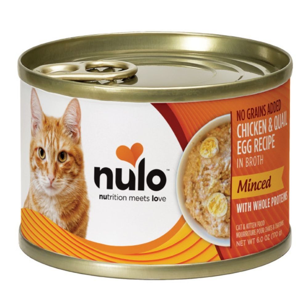 Nulo Cat &amp; Kitten Minced Chicken With Whole Quail Egg, Size: 6.0 oz can