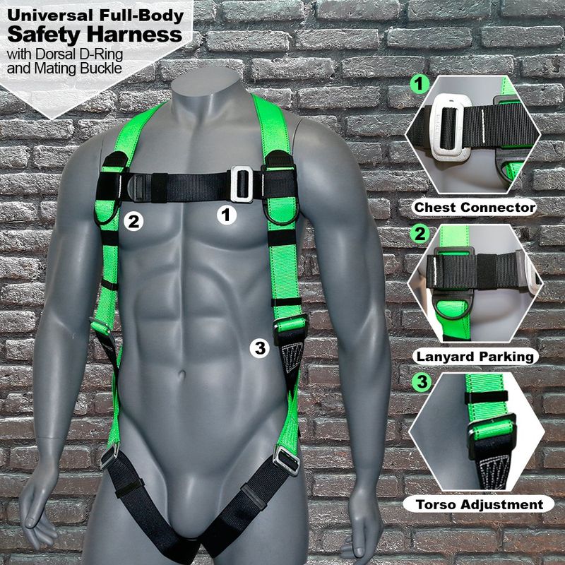 AFFH1000 Universal Safety Harness with D-Ring and Mating Buckle Legs