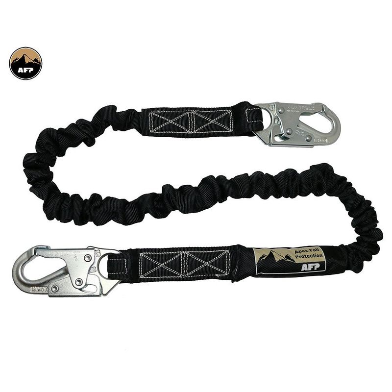 AFLS1106 6 FT Single Leg Internal Shock Absorbing Safety Lanyard with Dual Snap Hooks