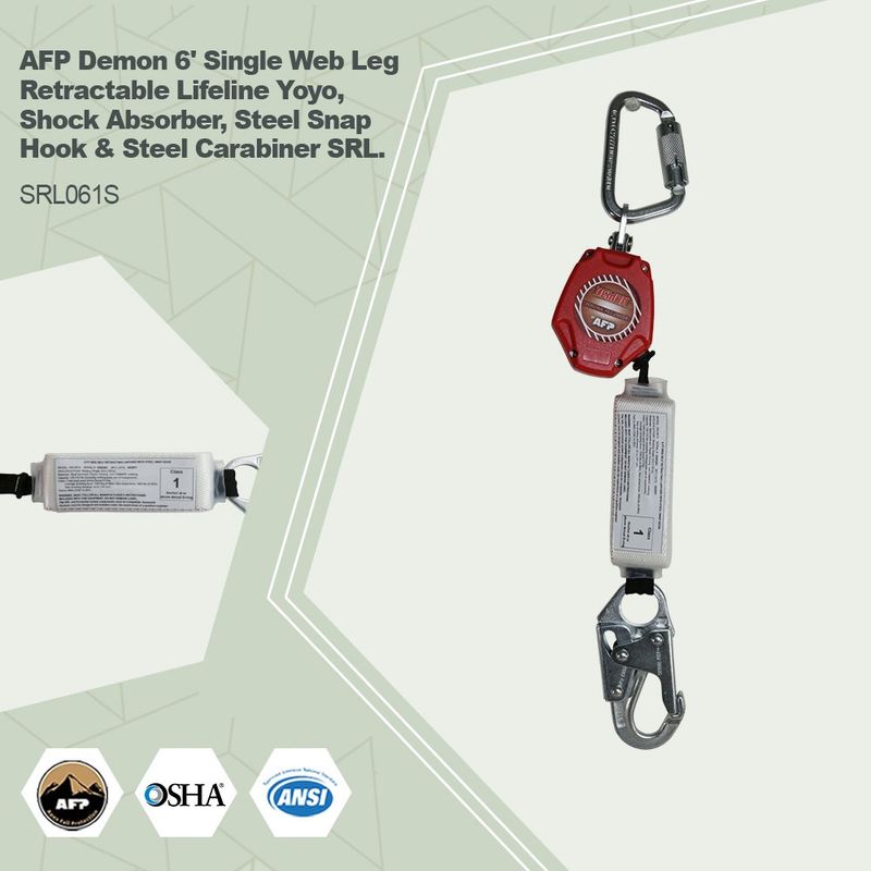 SRL061S [AFP Demon 6' Single Web Leg Retractable Lifeline Yoyo]