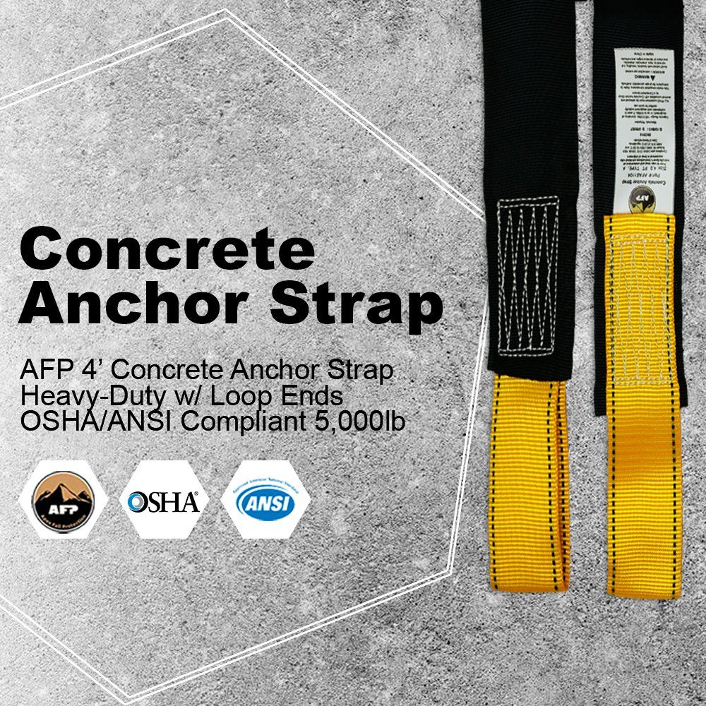 AFAS1104 4’ Concrete Anchor Strap Heavy-Duty w/Loop Ends