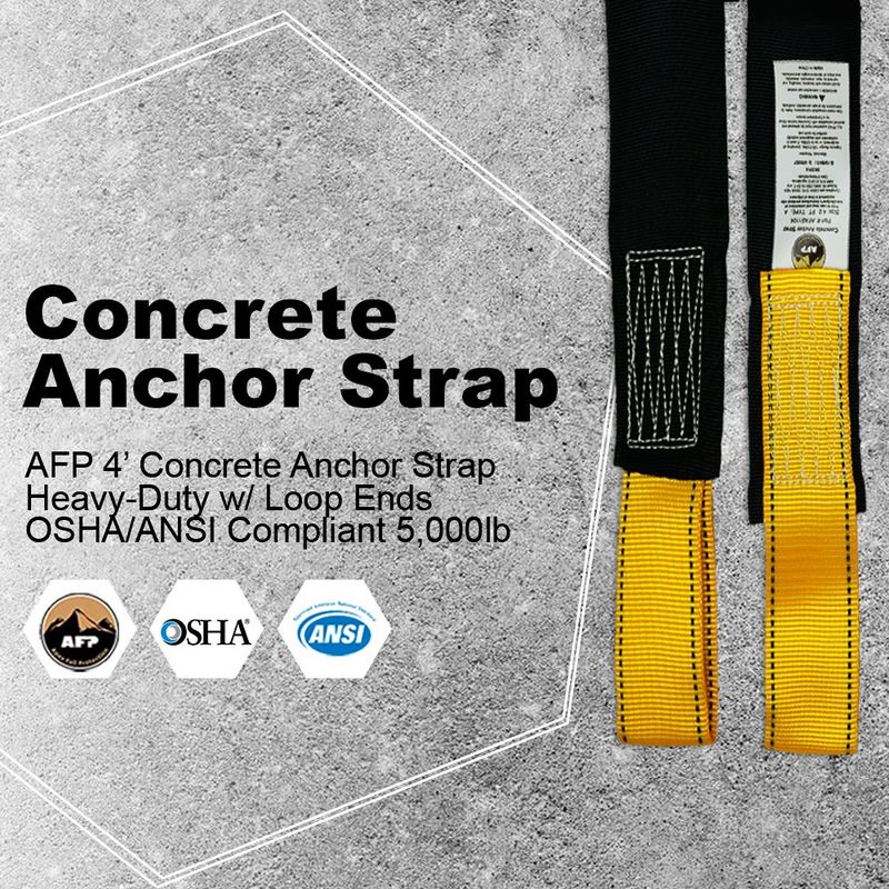 AFAS1104 4’ Concrete Anchor Strap Heavy-Duty w/Loop Ends