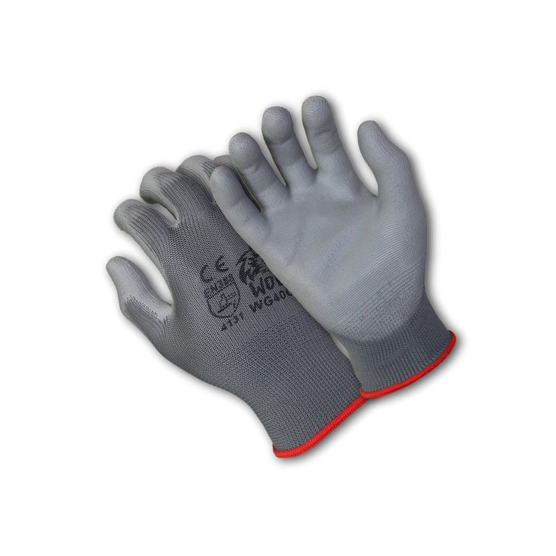 WG4001 Gray PU Palm Coated Nylon Shell Work Gloves