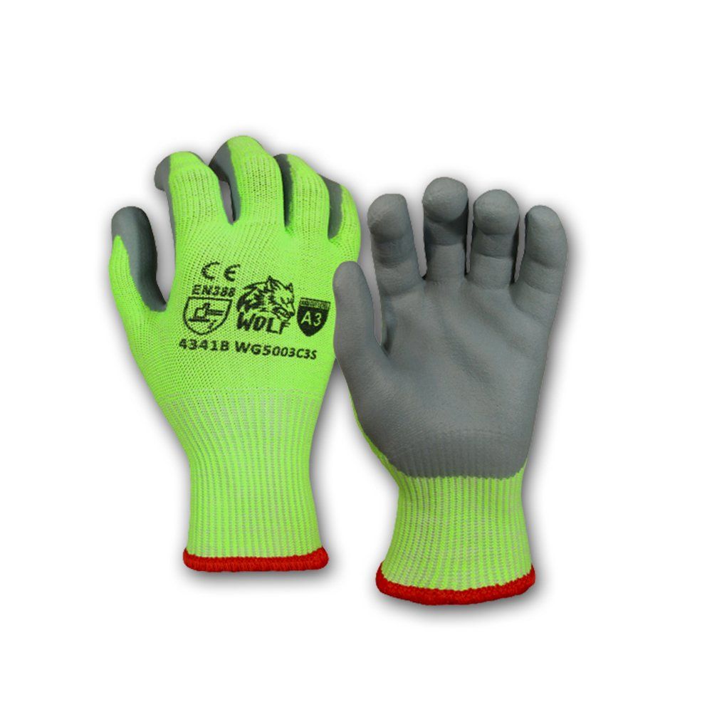 WOLF WG5003C3S Hi-Viz Lime Cut Resistant Level 3 Glove WOLF WG5003C3S Hi-Viz Lime Cut Resistant Level 3 Glove