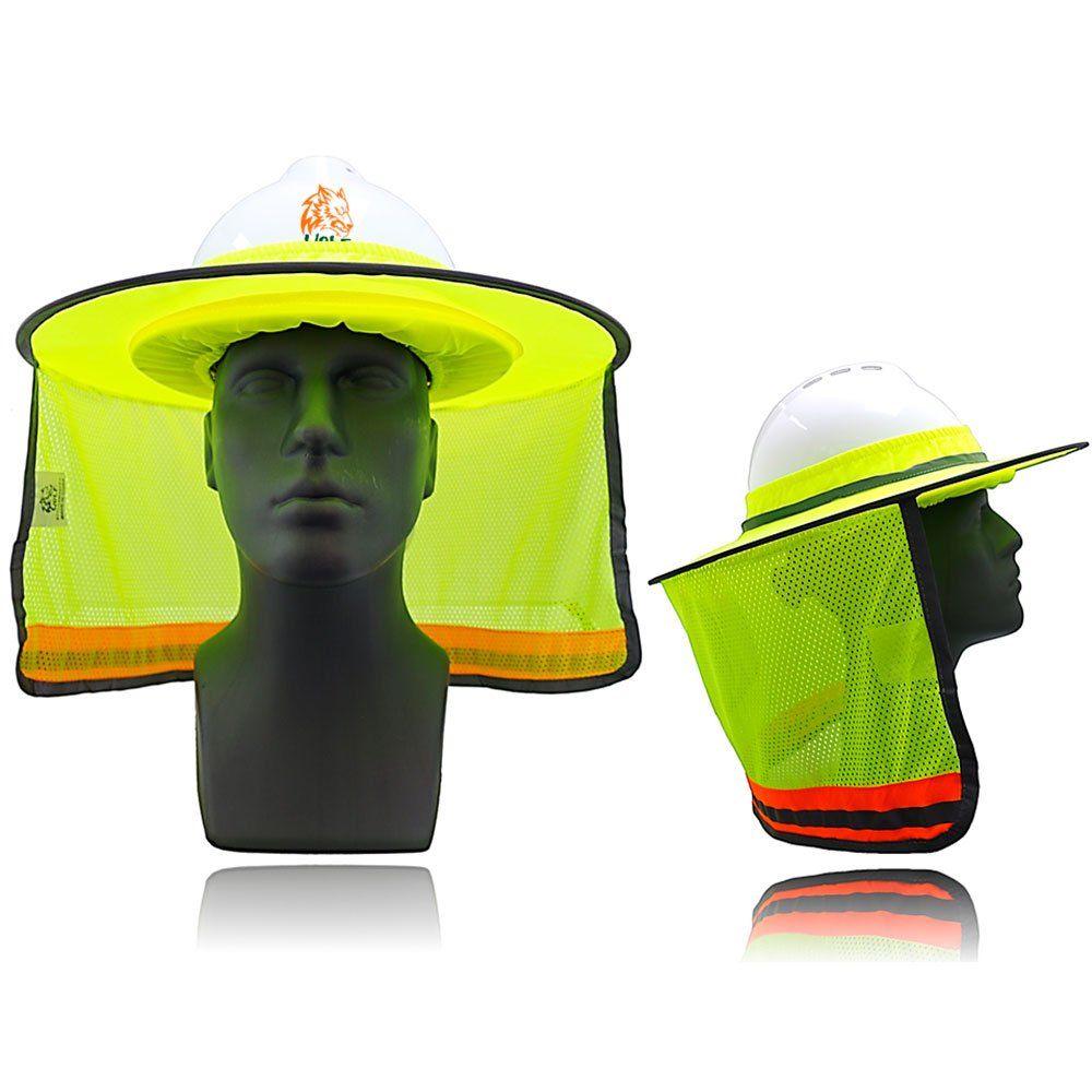 WOLF W2873-L-2 Full-Brim Lime Sun Visor Mesh Neck Shade WOLF W2873-L-2 Full-Brim Lime Sun Visor Mesh Neck Shade