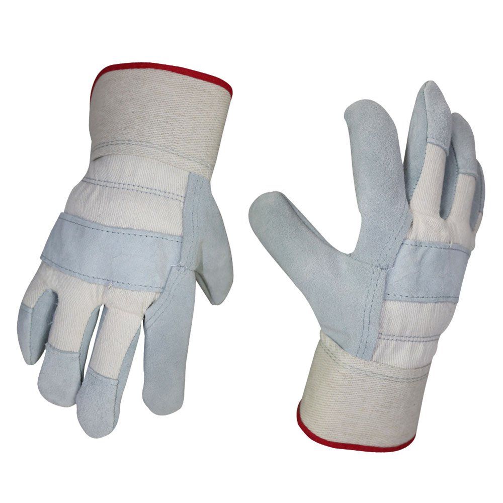WOLF W3267 White Canvas Genuine Grade A Cowhide Work Gloves WOLF W3267 White Canvas Genuine Grade A Cowhide Work Gloves