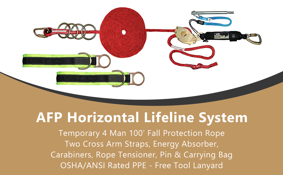 AFP AFHL100 Horizontal Lifeline System 4 Man 100’