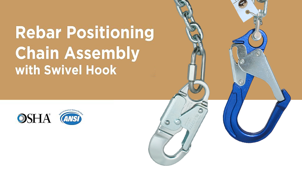 AFLC1027AL  Rebar Positioning Chain Assembly with Swivel Hook (Aluminum)