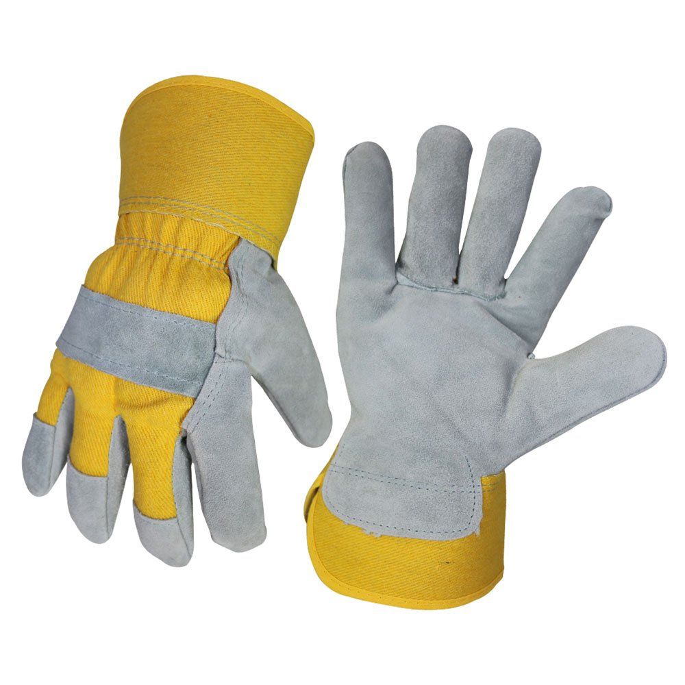 W3265 Yellow Canvas Cowhide Heavy-duty Leather Work Gloves W3265 Yellow Canvas Cowhide Heavy-duty Leather Work Gloves