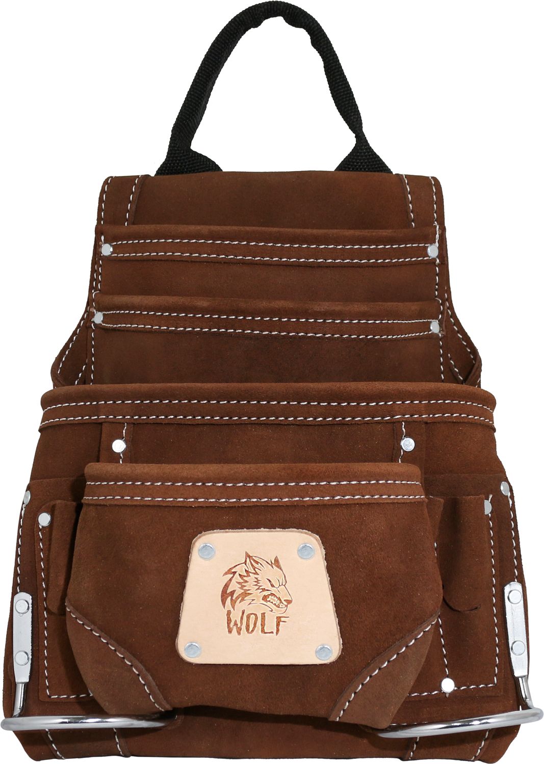 WOLF WTH2141I 10-Pocket Reversed Leather Tool Bag