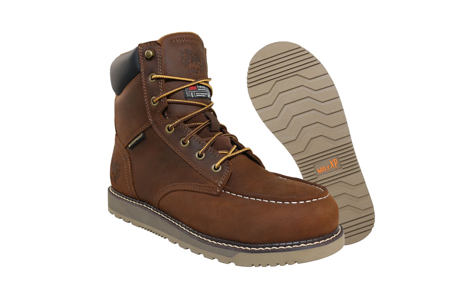 WOLF WWB5001 Brown Soft Toe Tumbled Men Work Shoes
