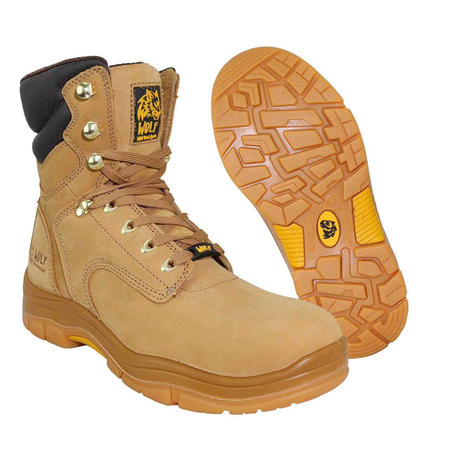 WOLF WWB8001 Tan Nubuck Soft Toe Men Work Shoes