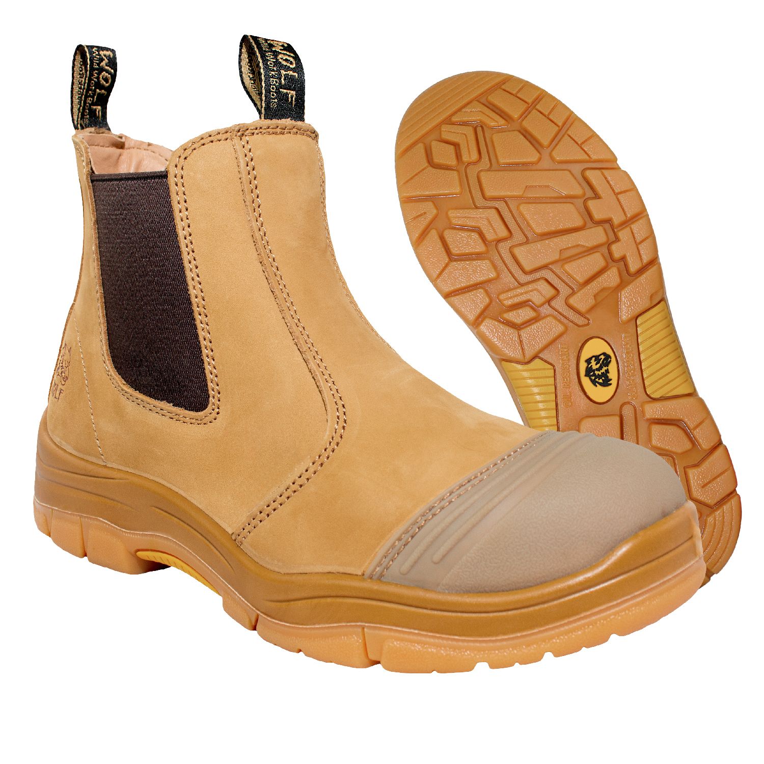 WOLF WWB6005 Tan Oily Tumbled Full Grain Soft Toe Men Work Shoes