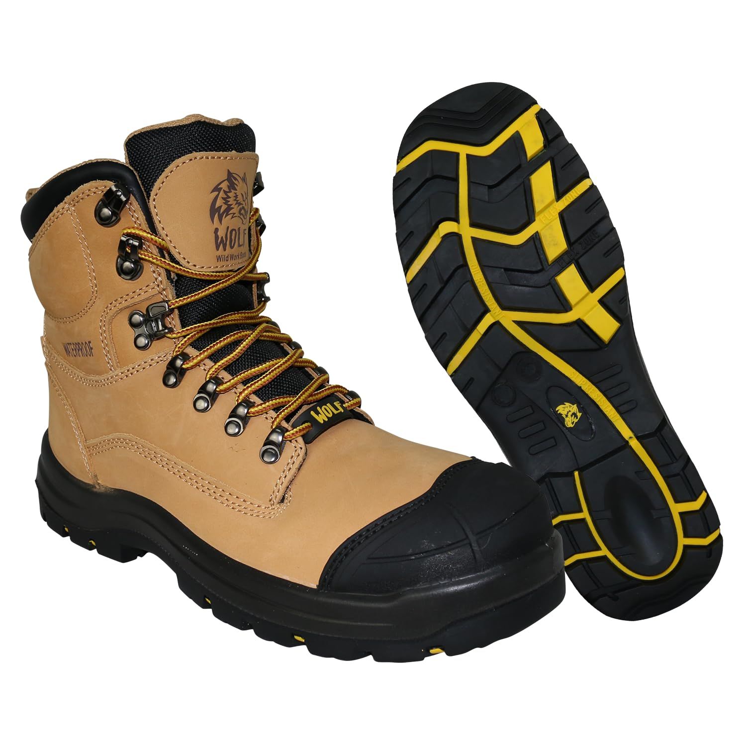 WOLF Work Boot | 100% Waterproof Genuine Leather | Oil, Impact, Compression & Puncture Resistant | Electrical Hazards | Non-Slip Sole | Padded Collar | Construction | Industrial PPE WOLF Work Boot | 100% Waterproof Genuine Leather | Oil, Impact, Compression & Puncture Resistant | Electrical Hazards | Non-Slip Sole | Padded Collar | Construction | Industrial PPE
