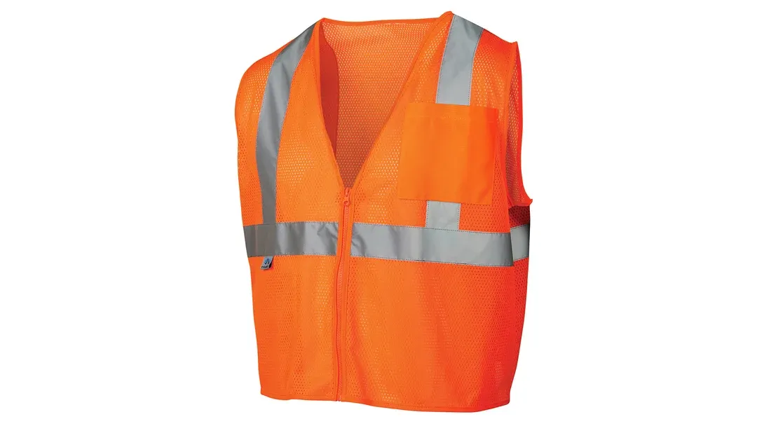 Pyramex RVZ2120 ANSI Type R Class 2 Mesh Safety Vest with Pocket - Orange Pyramex RVZ2120 ANSI Type R Class 2 Mesh Safety Vest with Pocket - Orange
