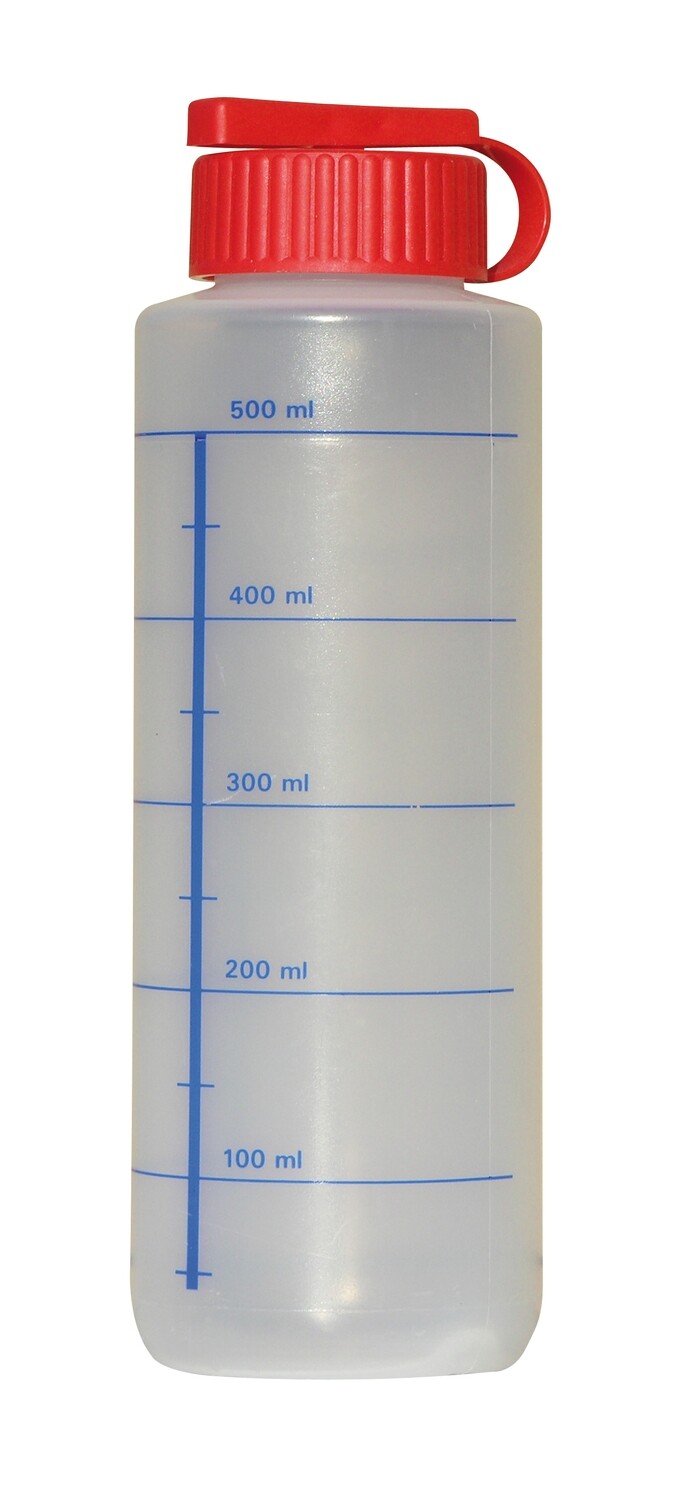 Serviceflasche neutral mit Skala 500 ml