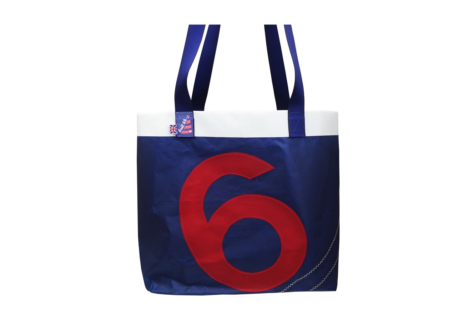 Beach Bag in Navy Blue Sailcloth with Web Handles