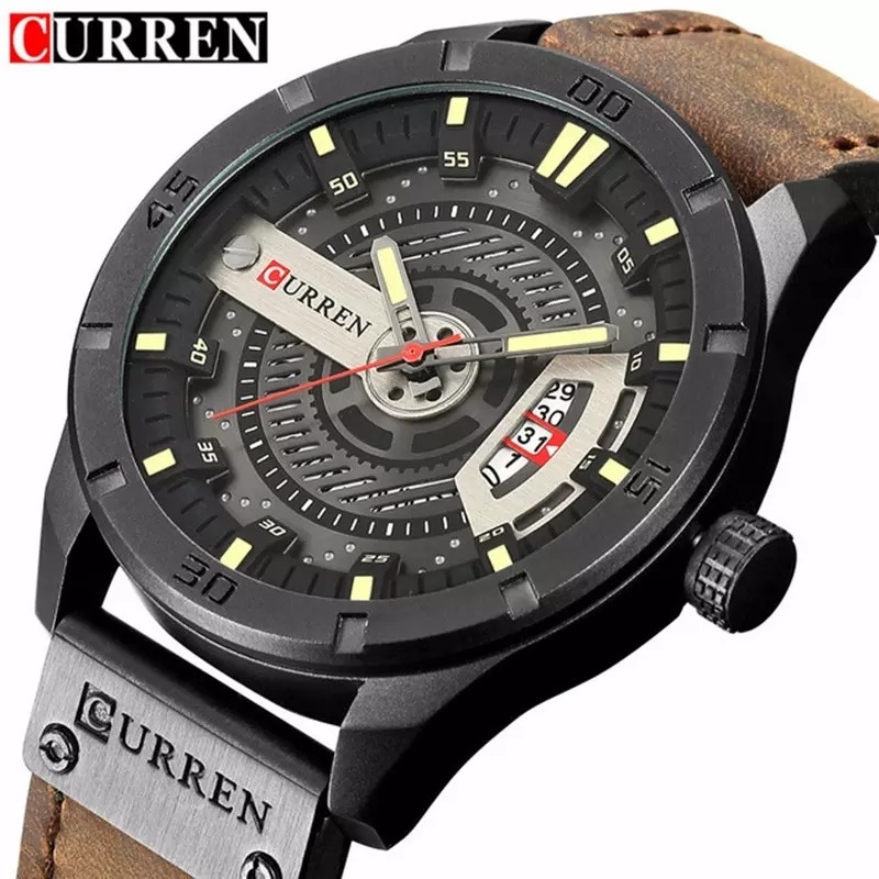 Luxury Brand CURREN Men Military Sports Watches Men&#39;s Quartz Date Clock Man Casual Leather Wrist Watch Relogio Masculino