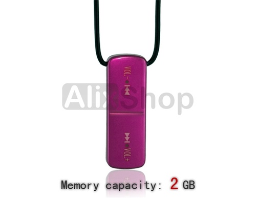 Mini Reproductor MP3 Collar 2GB Audifonos 3.5mm (Rosa)