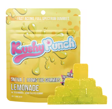 Kushy Punch Individual Sativa Lemonade Gummy 100mg