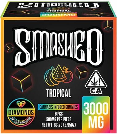 3000mg SMASHED Gummies, Blueberry Blast Indica
