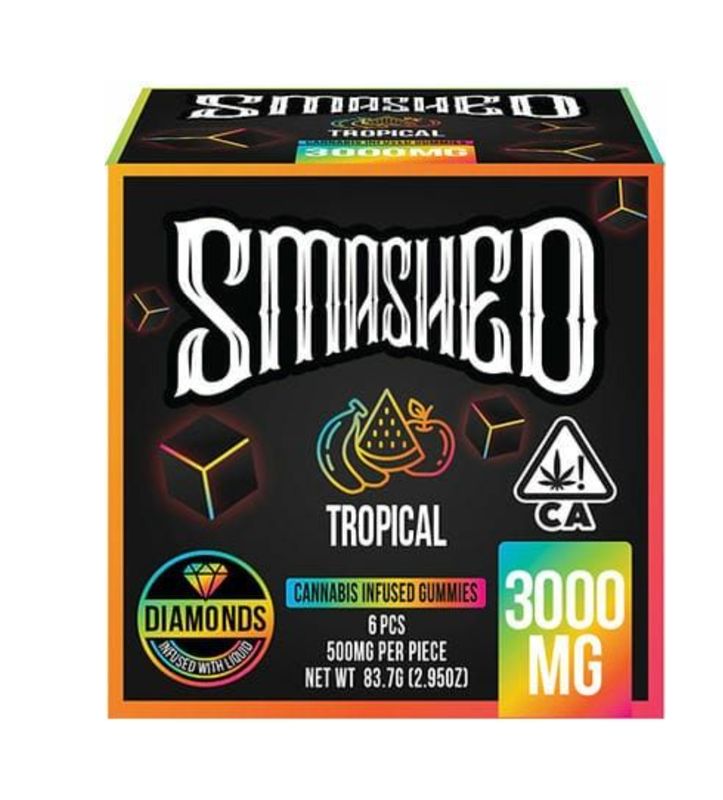 3000mg SMASHED Gummies, Blueberry Blast Hybrid